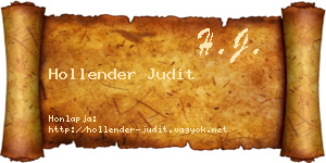 Hollender Judit névjegykártya